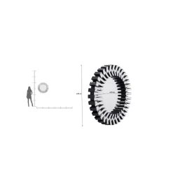 Lustro wiszące SPROCKET 92 cm srebrne