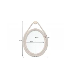 Lustro wiszące TULUZA 45 cm naturlane