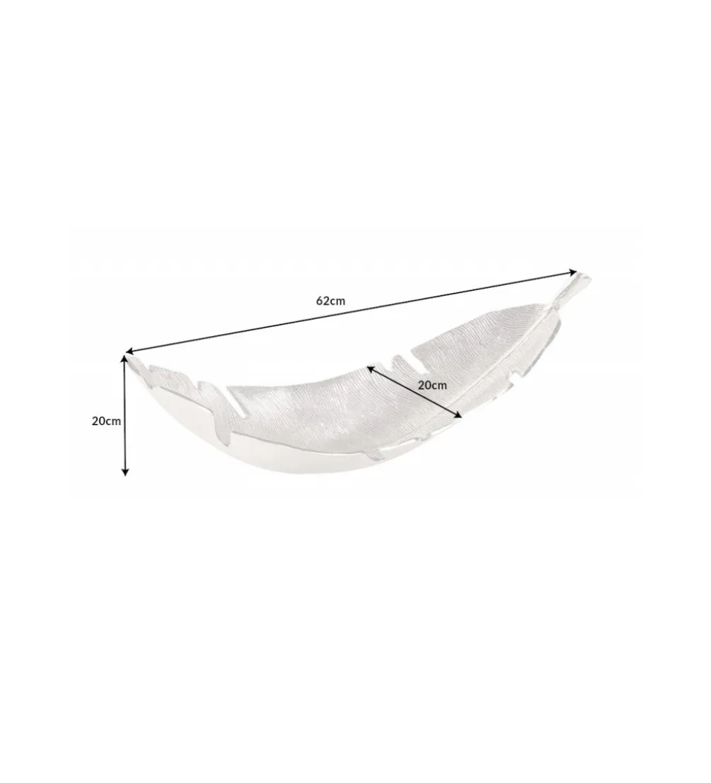 Misa HOJA 62 cm srebrna