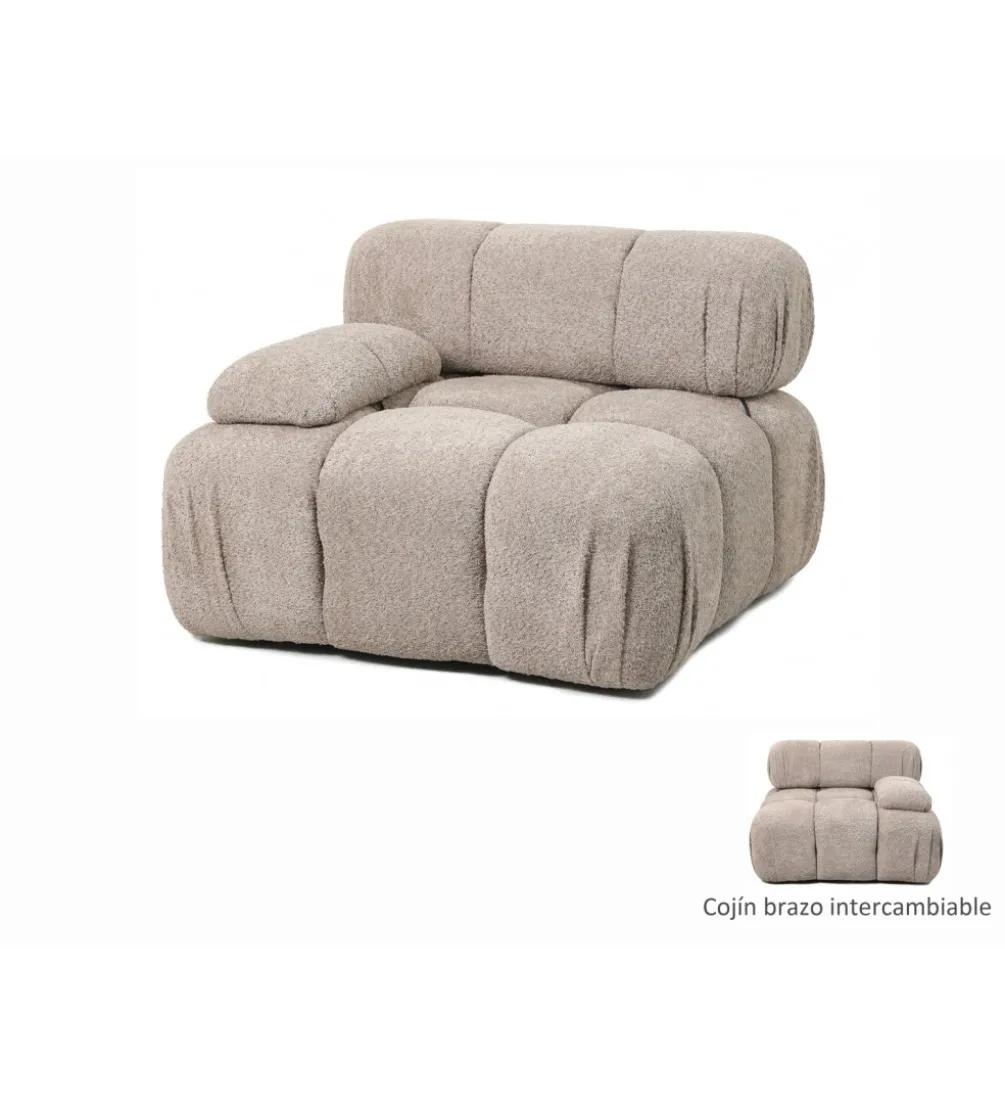 Modułowa Sofa fotel KILLIAN 94 cm z podłokietnikiem Beżowy
