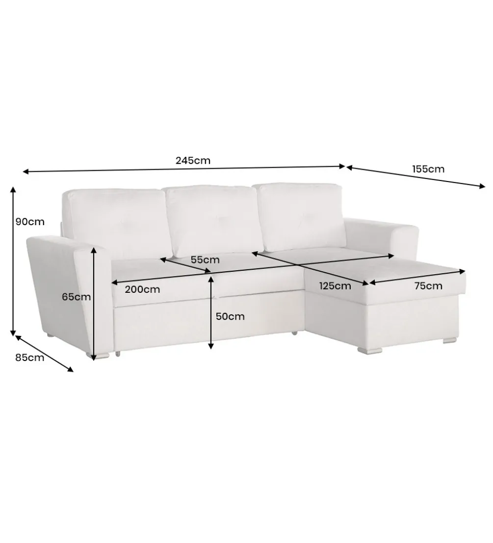 Narożnik APARTMENT 245 cm z funkcją spania beżowy