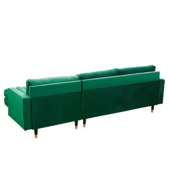 Narożnik CANIS velvet 260 cm ciemnozielony