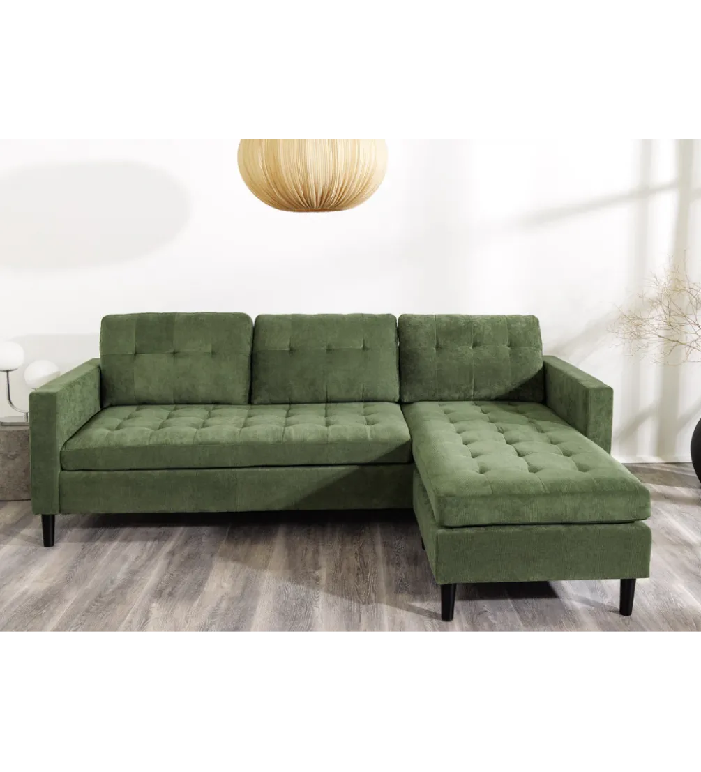 Narożnik STOCKHOLM 220 cm 3-osobowy zielony