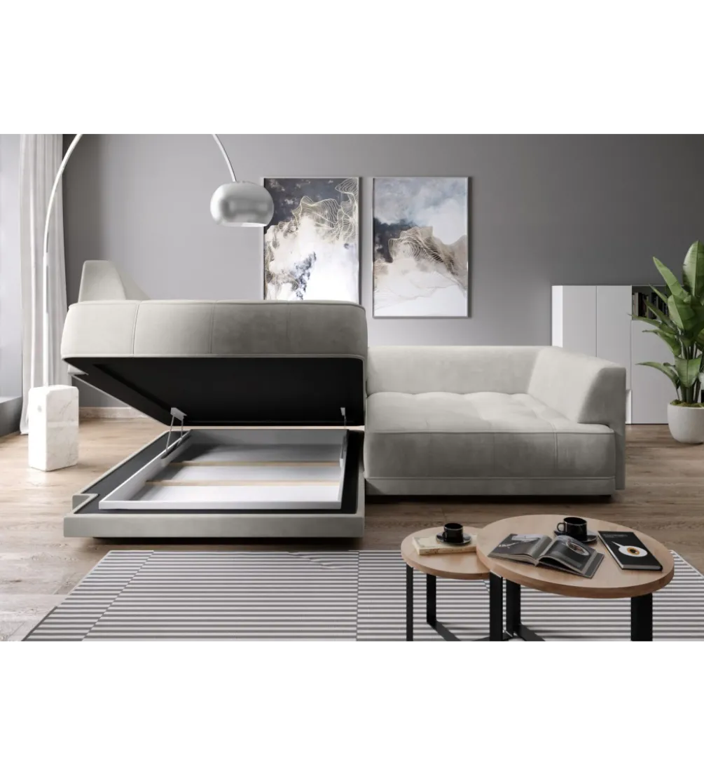 Narożnik z funkcją spania Big Sofa Tiga Box 286 cm z elektrycznie wysuwanym siedziskiem