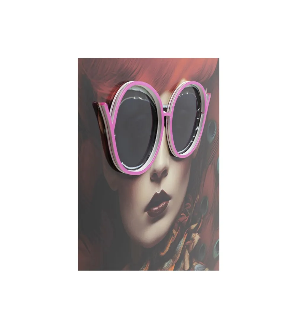 Obraz FANCY RED LADY LED 75 x 55 cm