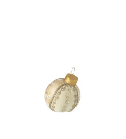 Ozdoba  Bauble 23 cm biało złota