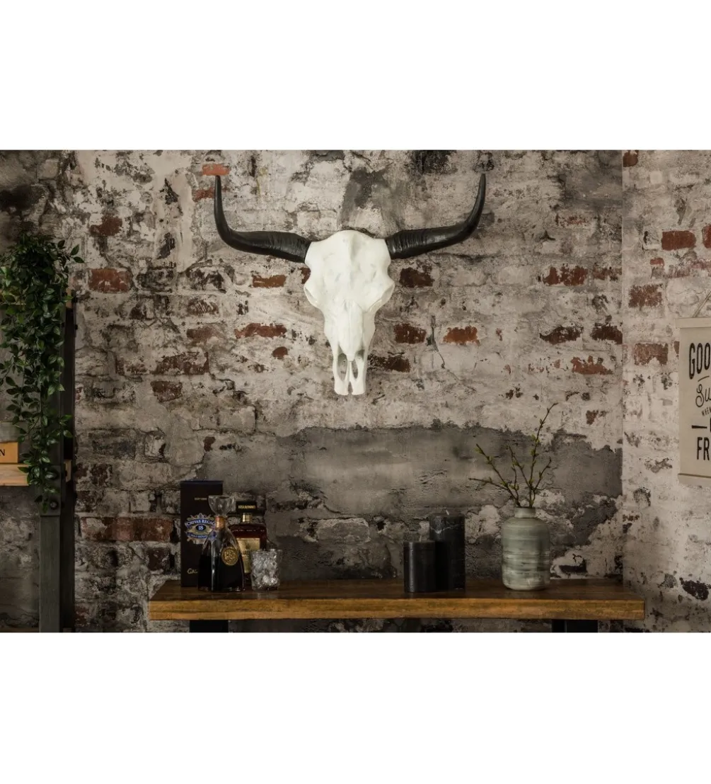 Ozdobna czaszka El Toro 70 cm biały czarny