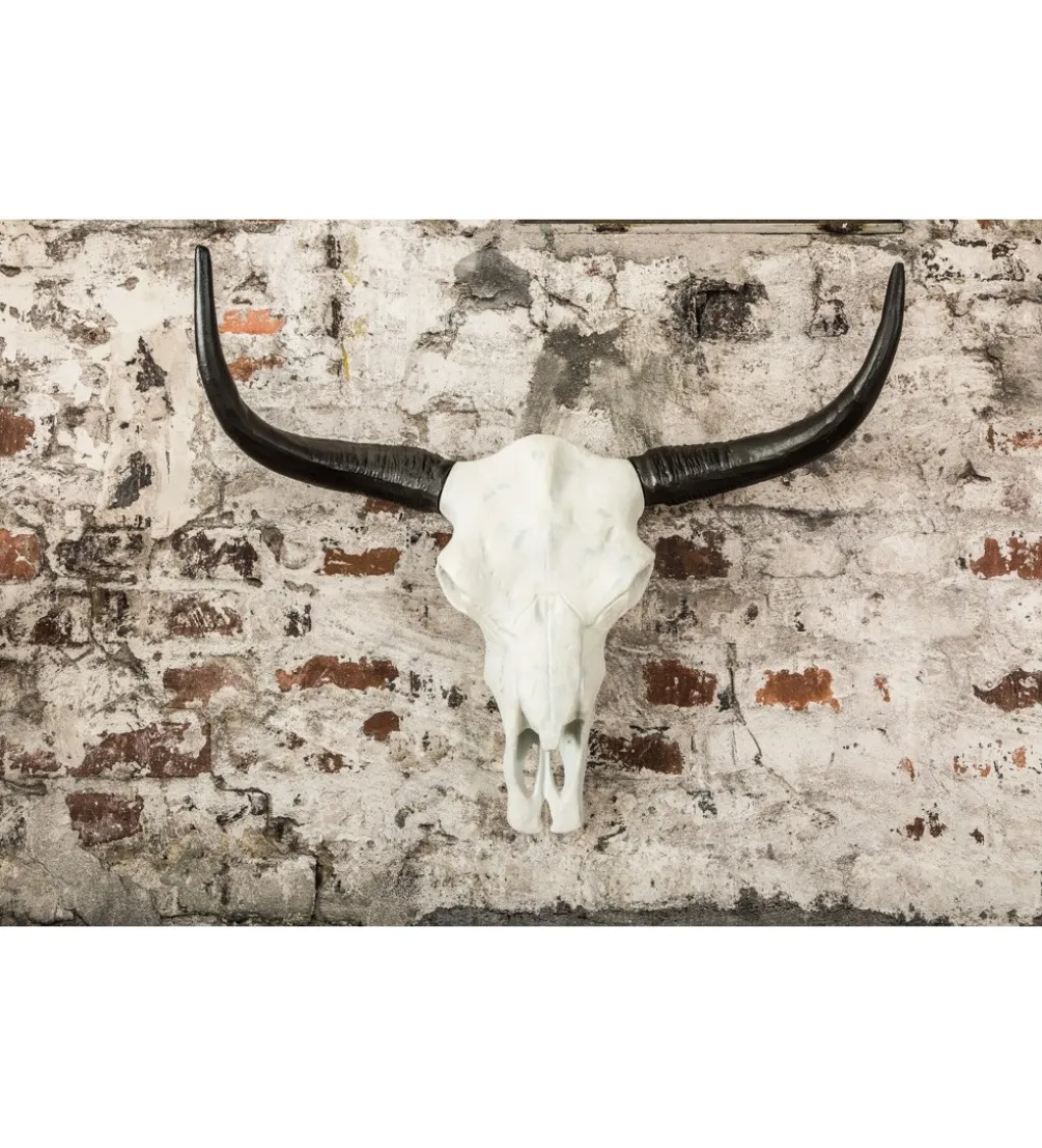Ozdobna czaszka El Toro 70 cm biały czarny