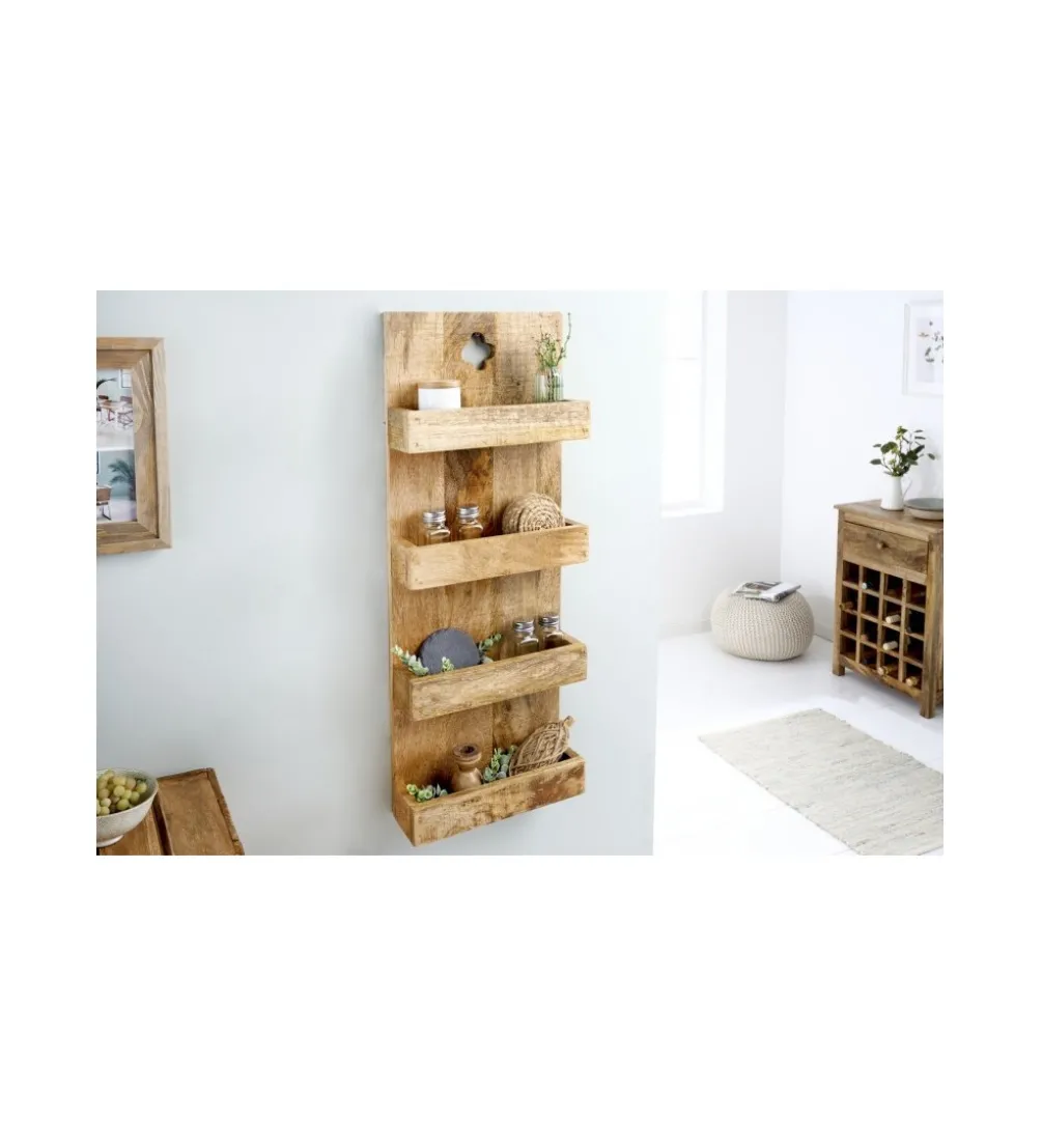 Półka ścienna CASTELO 80 cm drewno mango