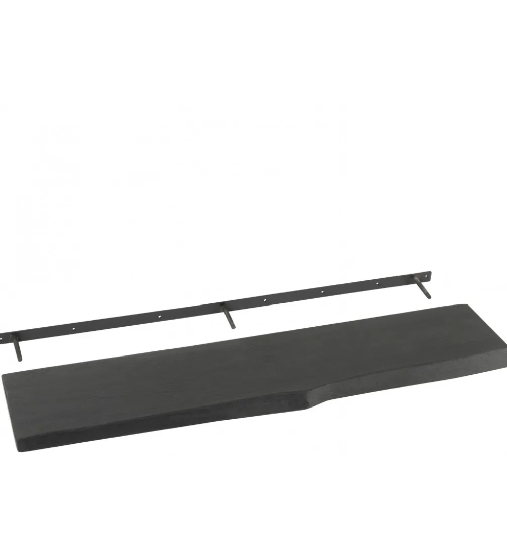 Półka GERARD 115 cm drewno mango czarna