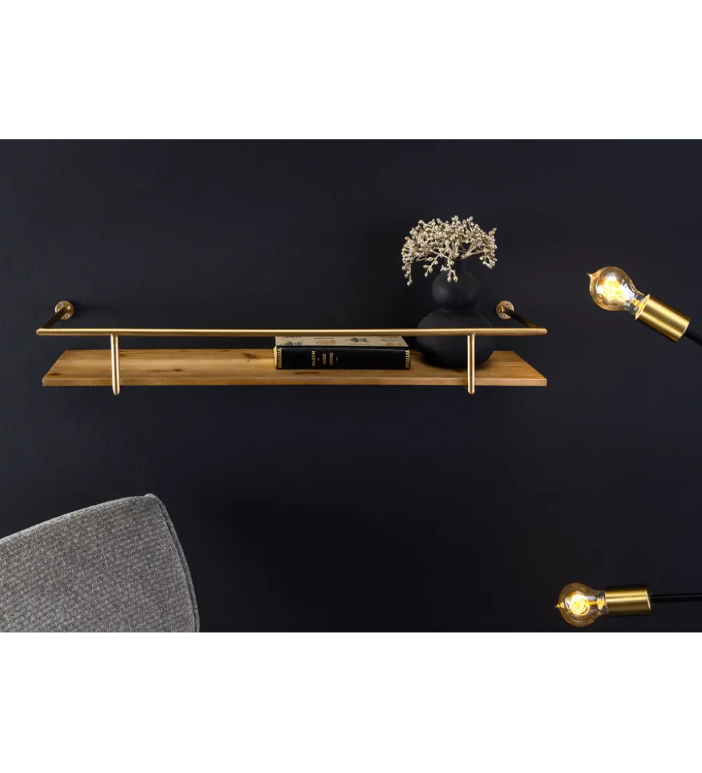 Półka HERITAGE 75 cm złota drewno sosny