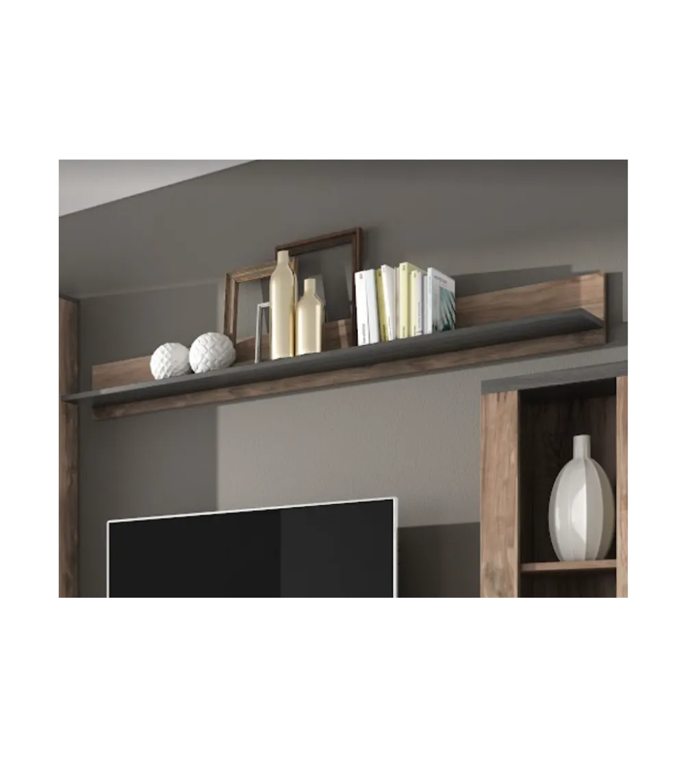 Półka LARONA 180 Cm O Wybarwieniu Satin Nussbaum z kolorem Touchwood