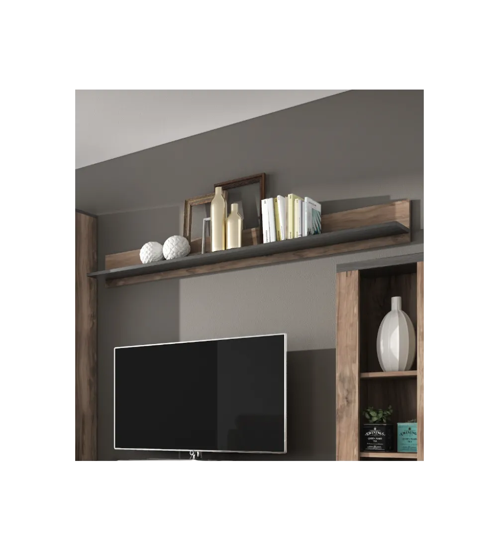 Półka LARONA 180 Cm O Wybarwieniu Satin Nussbaum z kolorem Touchwood