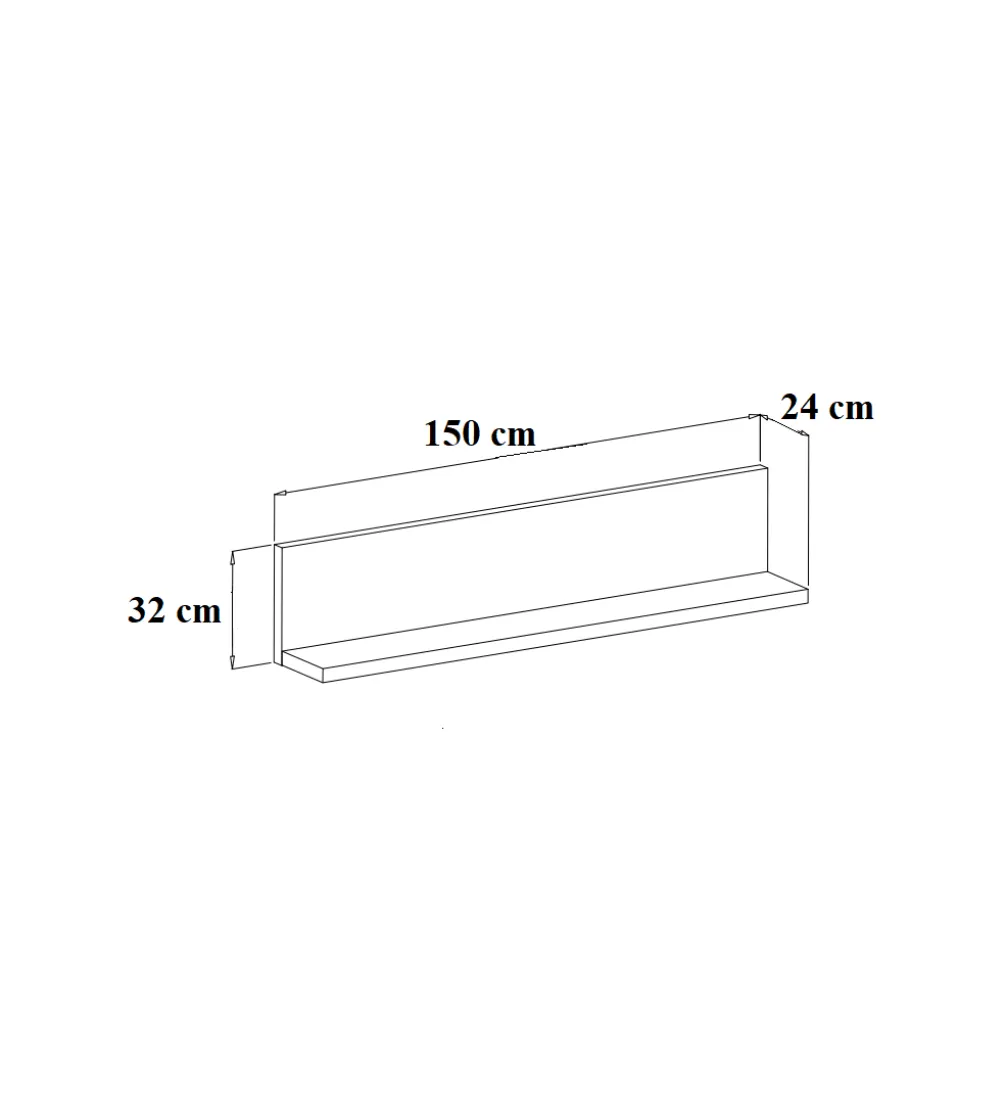 Półka wisząca BOTA 150 cm w optyce betonu