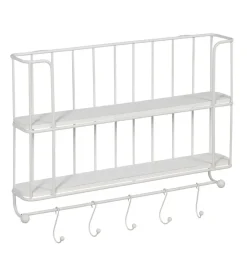 Półka z haczykami ANOER 66 cm biała