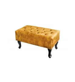 Podnóżek BRIGIDA Chesterfield musztardowy