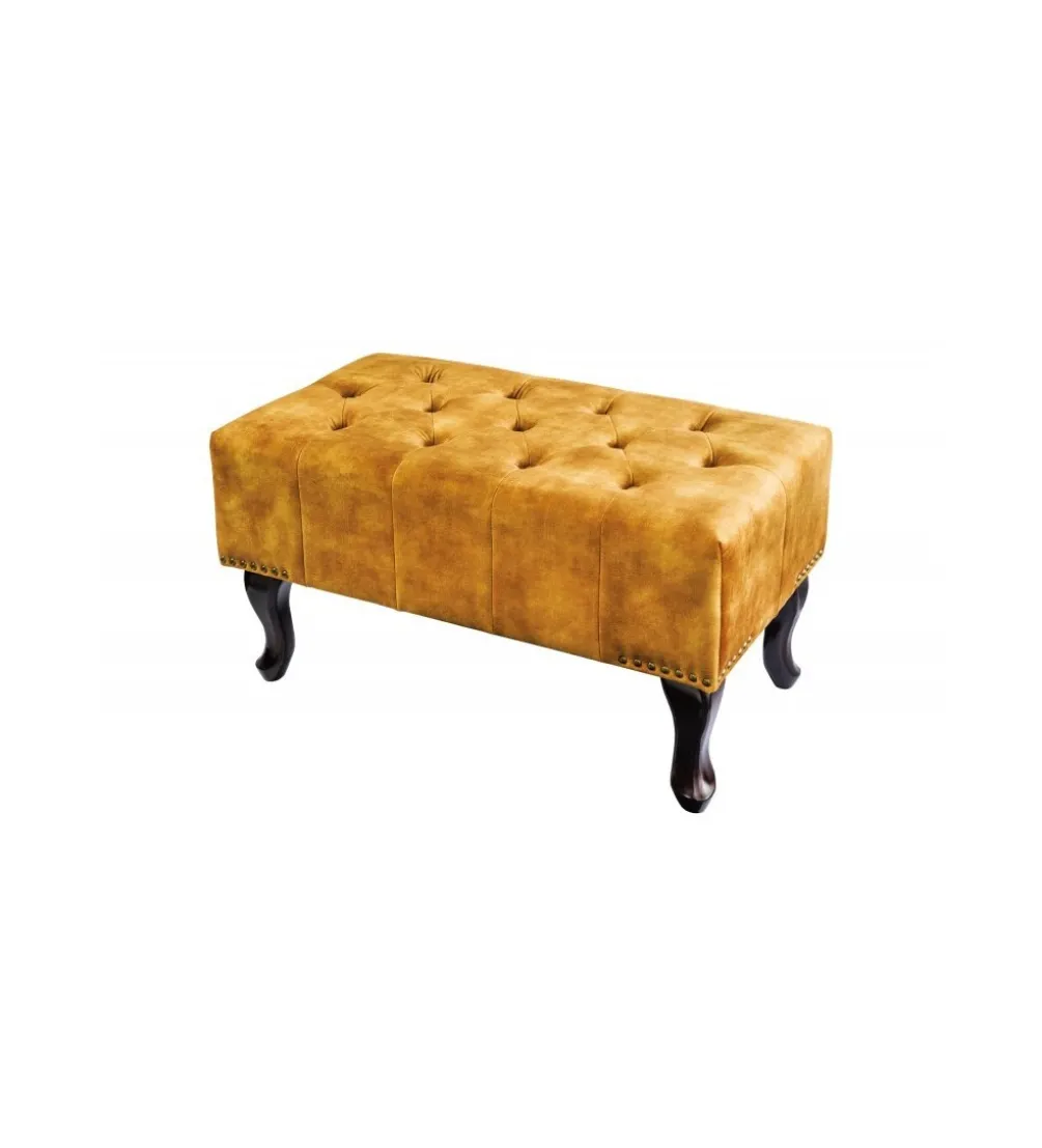 Podnóżek BRIGIDA Chesterfield musztardowy