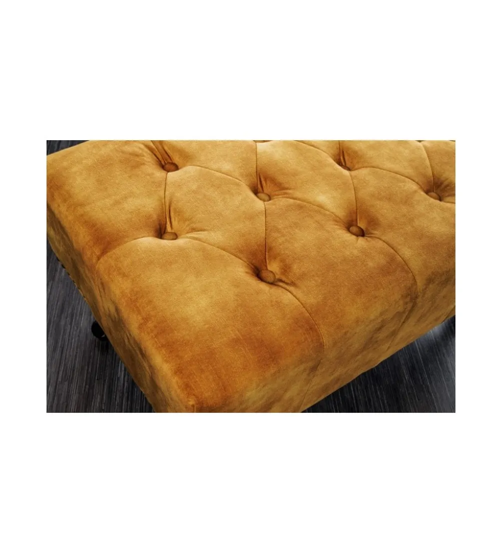 Podnóżek BRIGIDA Chesterfield musztardowy