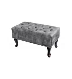 Podnóżek BRIGIDA Chesterfield 80 cm szary