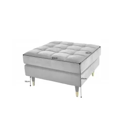Pufa CANIS Velvet 80 cm szara