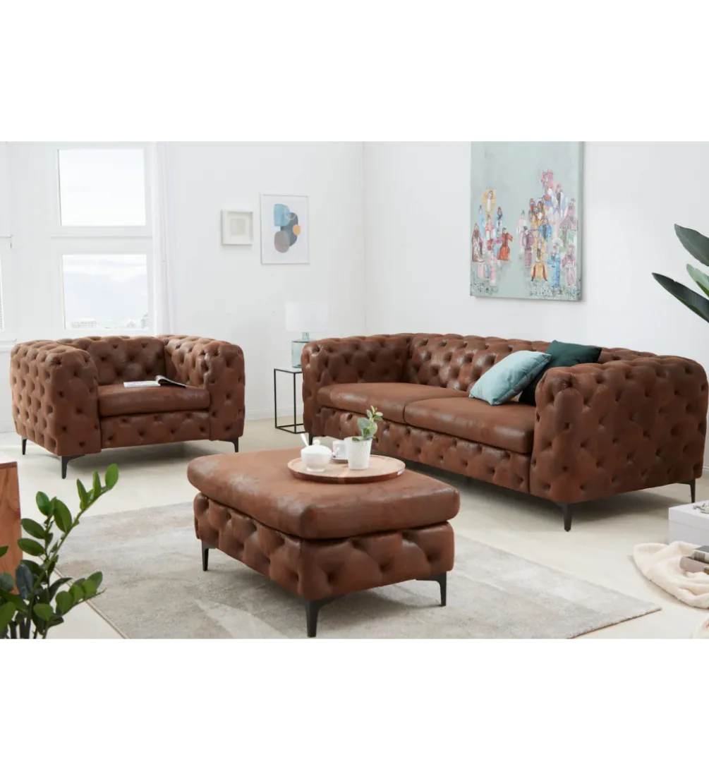 Pufa MODERN BAROCK 90 cm antyczny brąz