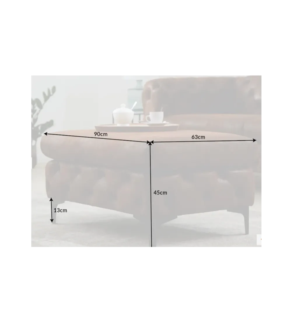 Pufa MODERN BAROCK 90 cm antyczny brąz
