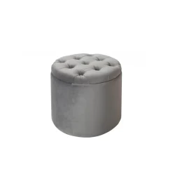 Pufa Modern Barock 50 Cm srebrnoszara