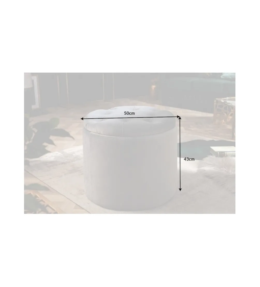 Pufa Modern Barock 50 Cm srebrnoszara