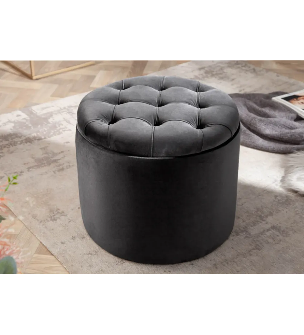Pufa MODERN BAROCK STORAGE 50 cm welur szary