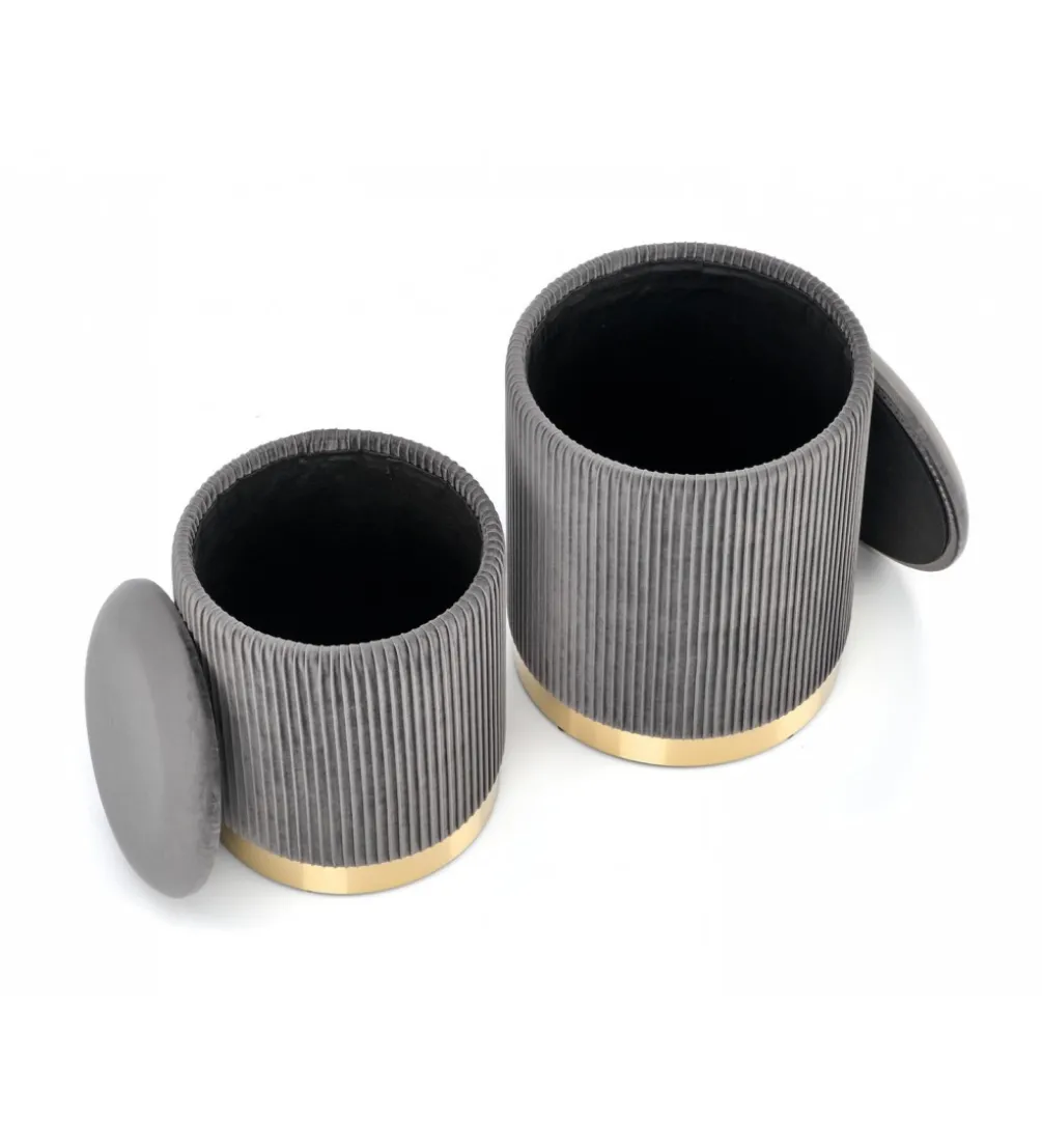 Pufa MONTY set 2 ciemnoszara