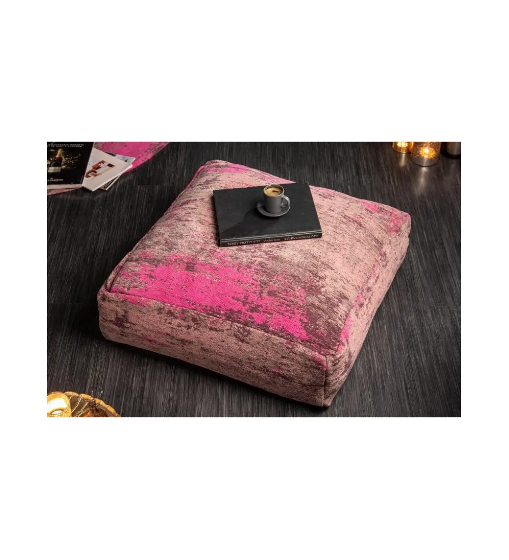Pufa Na Podłogę ABSTRACT 70 Cm czerwono - różowa