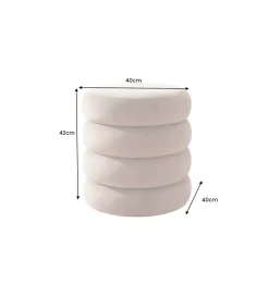 Pufa VOGUE 40 cm z schowkiem welwet champagne greige