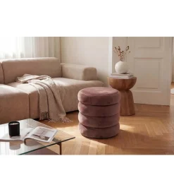 Pufa VOGUE 40 cm z schowkiem welwet różowa