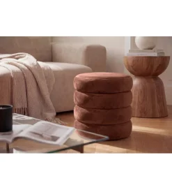 Pufa VOGUE 40 cm z schowkiem welwet brązowy miedziany
