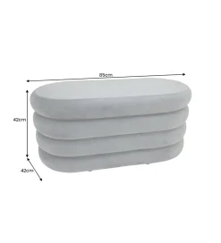 Pufa VOGUE 85 cm z schowkiem welwet szara