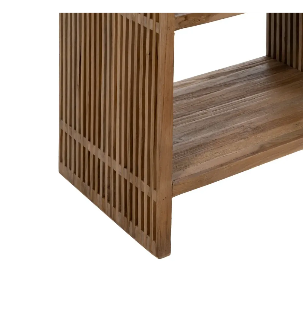 Regał BELLAMONTE 116 cm naturalny drewno teak