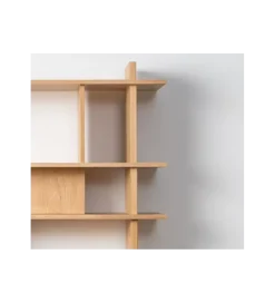 Regał ESTANTERIA 203 cm drewno kauczuk naturalny