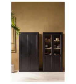 Regał GUNNAR 217 cm drewno sosny czarny mat