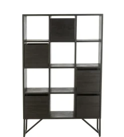 Regał HERTAB 158 cm drewno teak czarny
