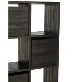 Regał HERTAB 158 cm drewno teak czarny