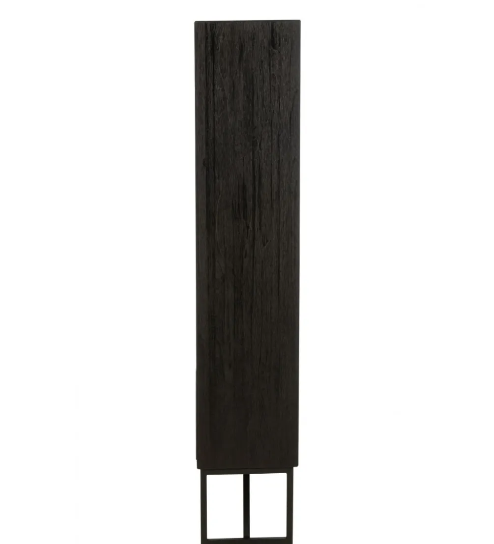 Regał HERTAB 158 cm drewno teak czarny