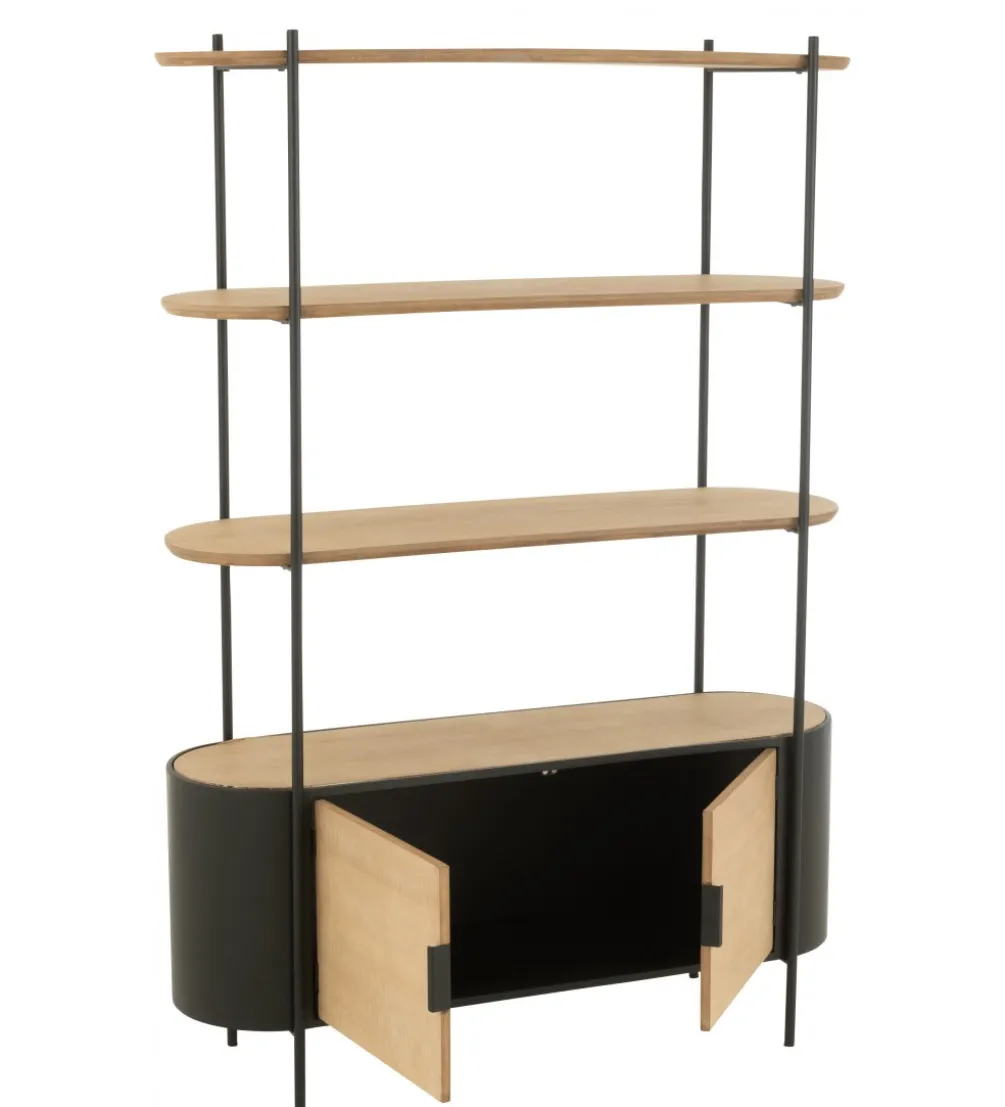Regał IVY 173 cm naturalny czarny