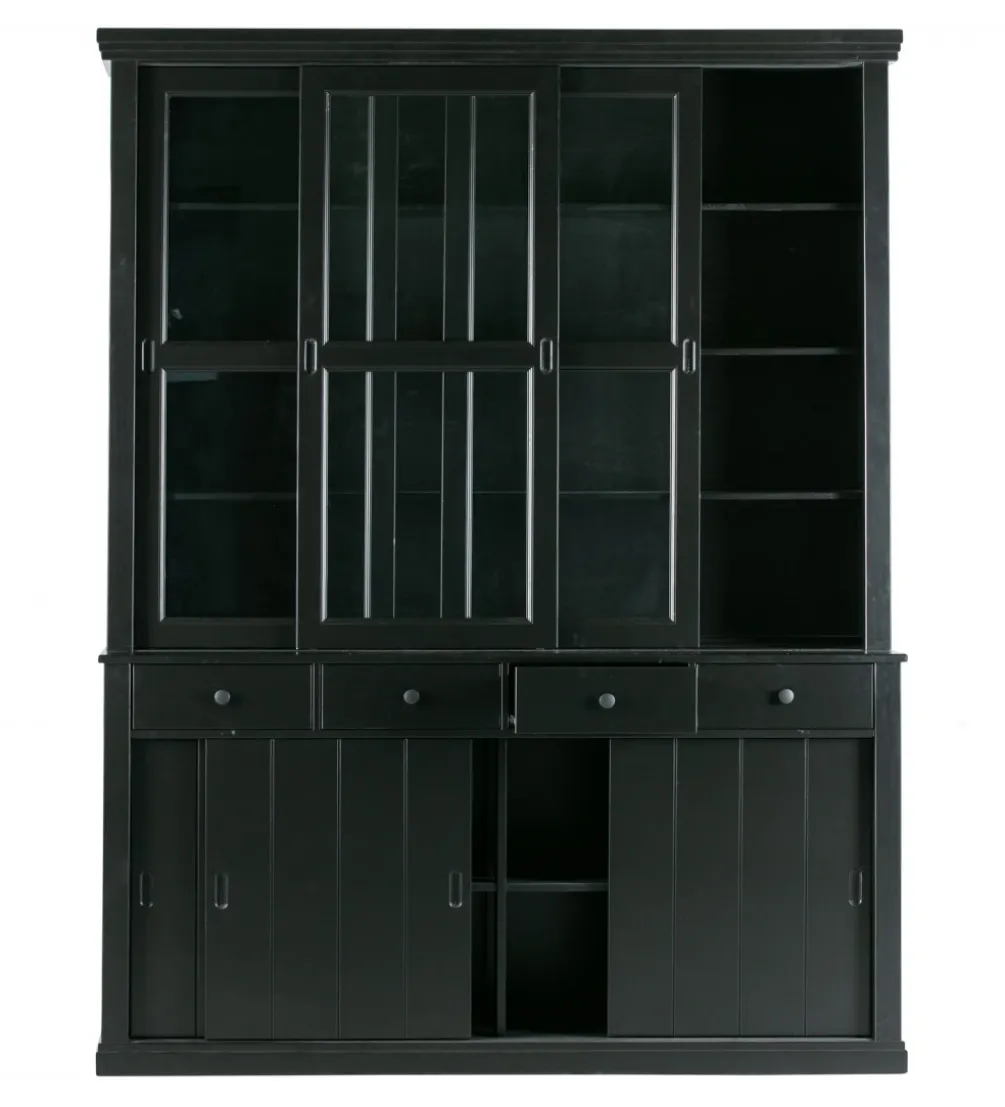Regał LAGOS 214 cm drewno sosny czarny