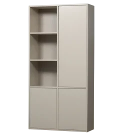 Regał MEGGY 108 cm drewno sosny szary prawostronny