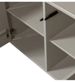 Regał MEGGY 108 cm drewno sosny szary prawostronny