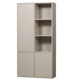 Regał MEGGY 108 cm drewno sosny szary lewostronny