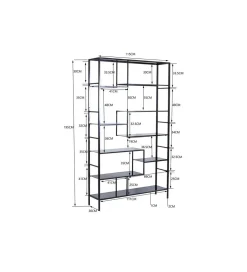 Regał metalowy Loft 195 cm x 115 cm czarny