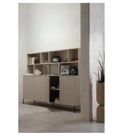 Regał NEW GRAVURE 200 cm drewno sosny dust