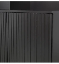 Regał NEW GRAVURE 200 cm drewno sosny czarna