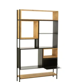 Regał TINA 110 cm x 185 cm drewno jodła czarny